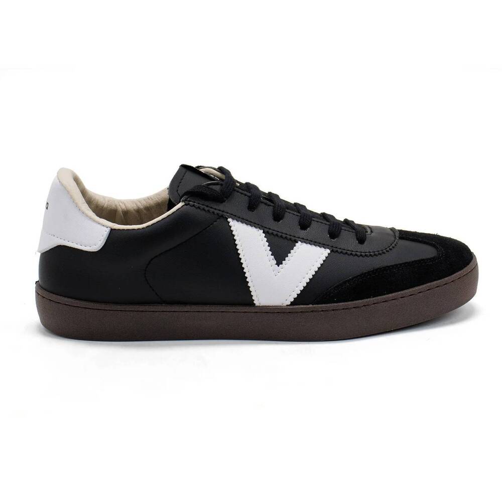 NEW VICTORIA men's berlín leather cyclist sneakers in black